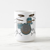 Jazz Drum Kit: Custom Green Drums Set: Kaffee Tass
