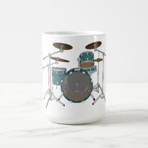 Jazz Drum Kit: Custom Green Drums Set: Kaffee Tass Kaffeetasse