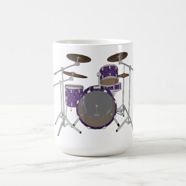 Jazz Drum Kit: Kundenspezifisches Violet Drums Set Kaffeetasse (Mittel)