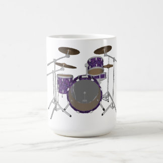 Jazz Drum Kit: Kundenspezifisches Violet Drums Set Kaffeetasse