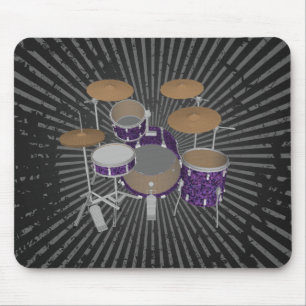 Jazz Drum Set - Custom Violet Drums - Mousepad