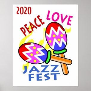 Jazz Fest 2020 Friedens-Liebe Poster