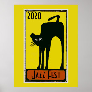 Jazz Fest 2020 Schwarze Katze Poster