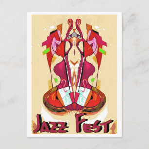 Jazz Fest Abstrakt Bass1 Postkarte