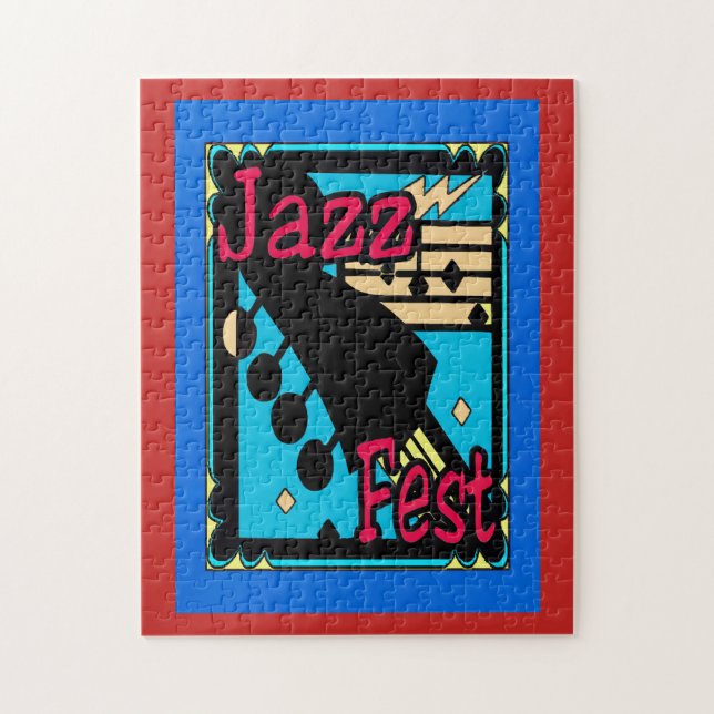 Jazz Fest Abstrakte Musikinstrumente Puzzle (Vertikal)