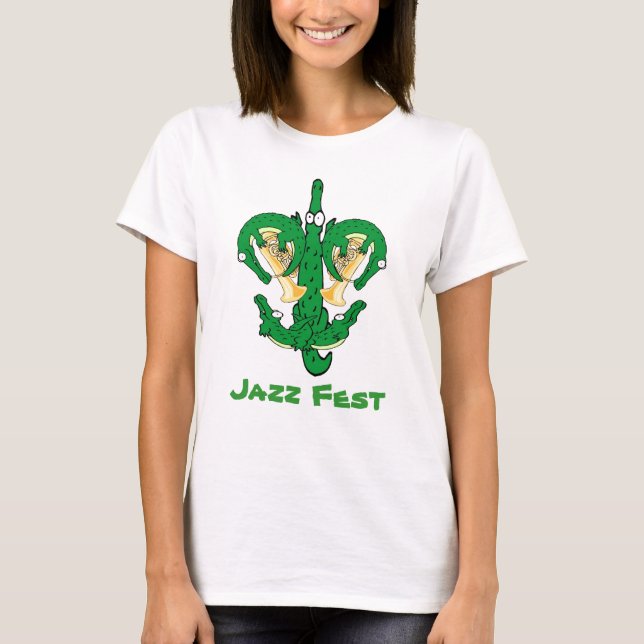 Jazz fest Alligators Horn T-Shirt (Vorderseite)