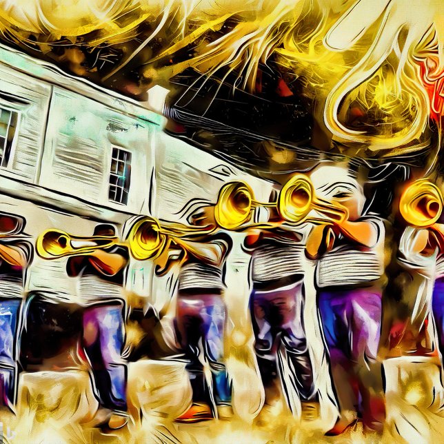 Jazz Fest Block Party Postkarte (Von Creator hochgeladen)