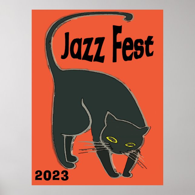 Jazz Fest Chat Noir, Red Poster (Vorne)