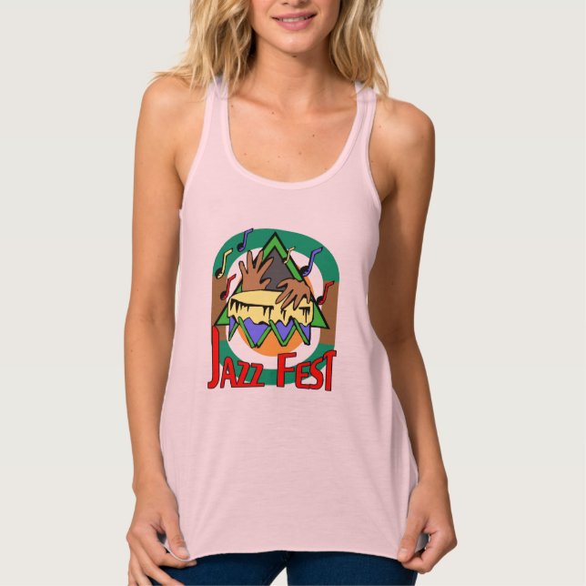 Jazz Fest Drum Tank Top (Vorderseite)
