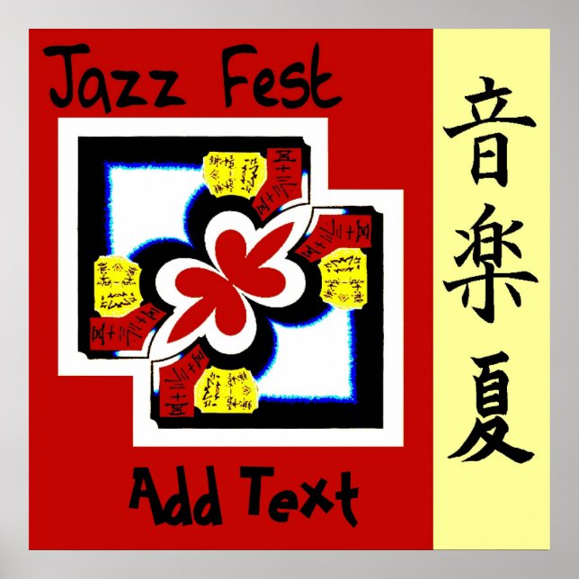 Jazz Fest Kanji, Text hinzufügen, Poster (Vorne)