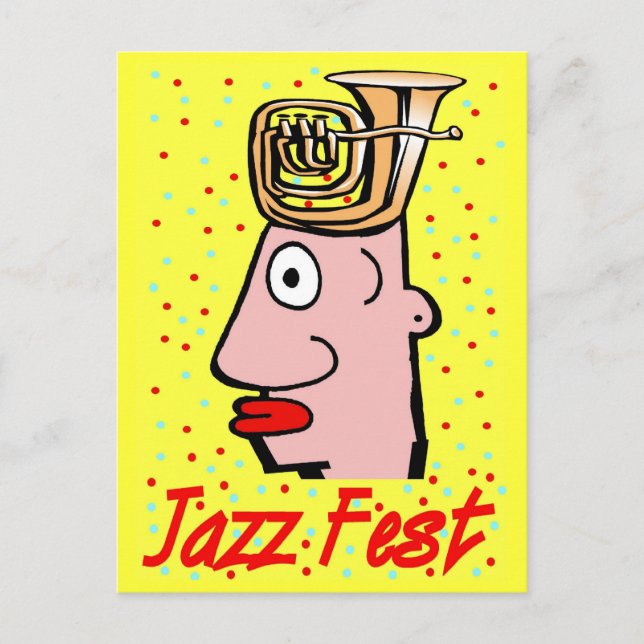 Jazz Fest Tuba Head Postkarte (Vorderseite)