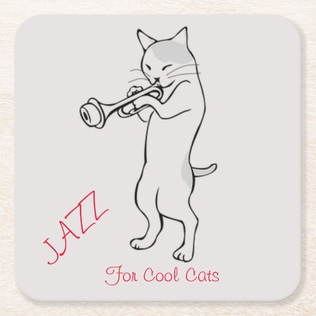 Jazz für Coole Katzen Rechteckiger Pappuntersetzer (Vorderseite)