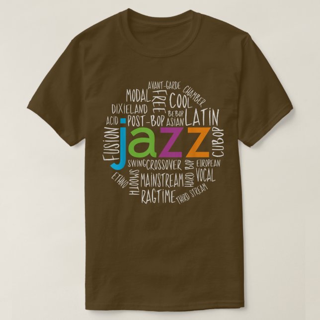Jazz Genres Fun  T-Shirt (Design vorne)