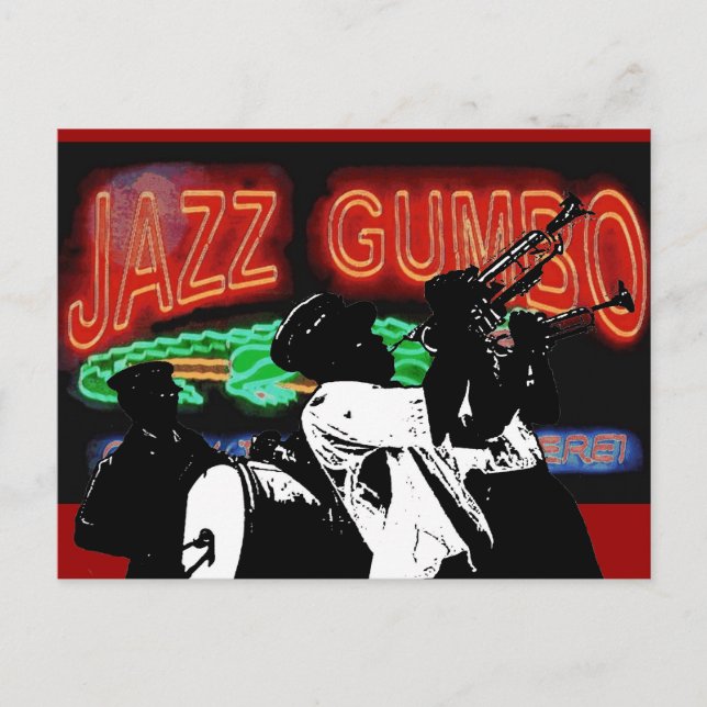 Jazz Gumbo Brass Band Postkarte (Vorderseite)