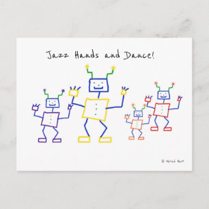 Jazz Hands und Tanzroboter Postkarte