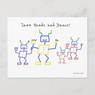Jazz Hands und Tanzroboter Postkarte