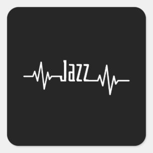 Jazz Heartbeat Musik Quadratischer Aufkleber