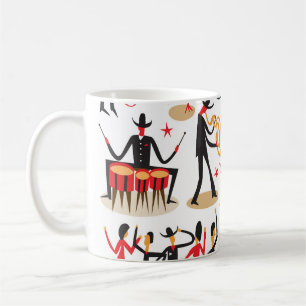 Jazz Icons Set: Abgeschiedener Hintergrund Kaffeetasse
