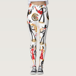 Jazz Icons Set: Abgeschiedener Hintergrund Leggings