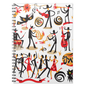 Jazz Icons Set: Abgeschiedener Hintergrund Notizblock