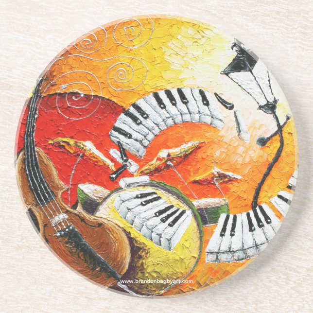 Jazz im Hügel-Getränk-Untersetzer Sandstein Untersetzer (Vorne)