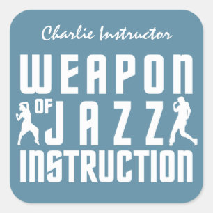 Jazz Instruction individuelle Name & Color Aufkleb Quadratischer Aufkleber