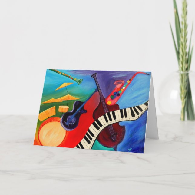 Jazz It Abstrakt Greetingcard Karte (Vorderseite)