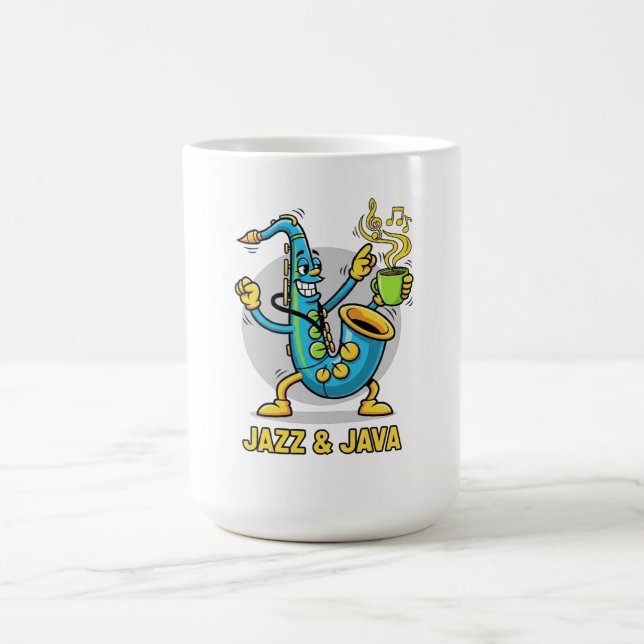 Jazz & Java Lustige Saxophon-Kaffeetassen  | Jazz  Kaffeetasse (Mittel)