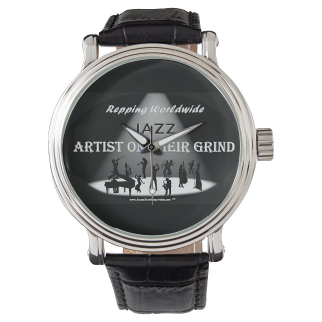JAZZ-Künstler auf der Grind-MEN VINTAGE Uhr (Vorderseite)