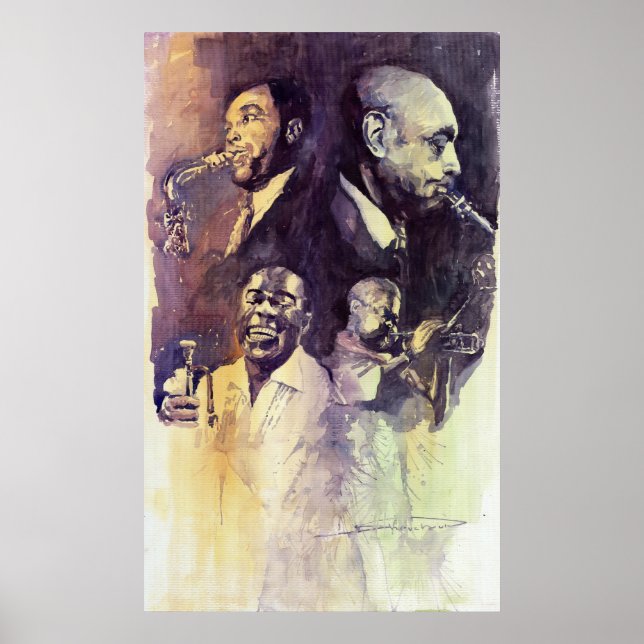 Jazz Legends Parker Gillespie Armstrong Poster (Vorne)