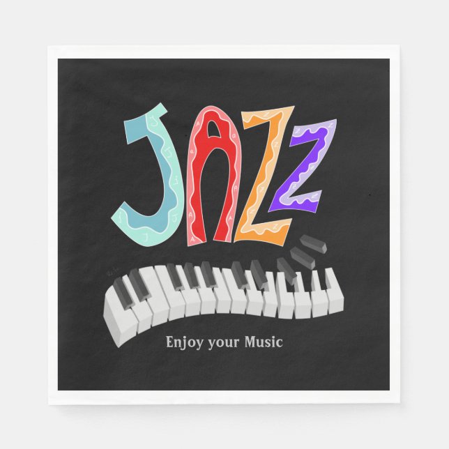 Jazz Lettering Two-Tone Napkins Serviette (Vorderseite)