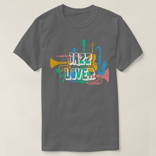 Jazz Lovers Musikinstrumente T-Shirt (Design vorne)