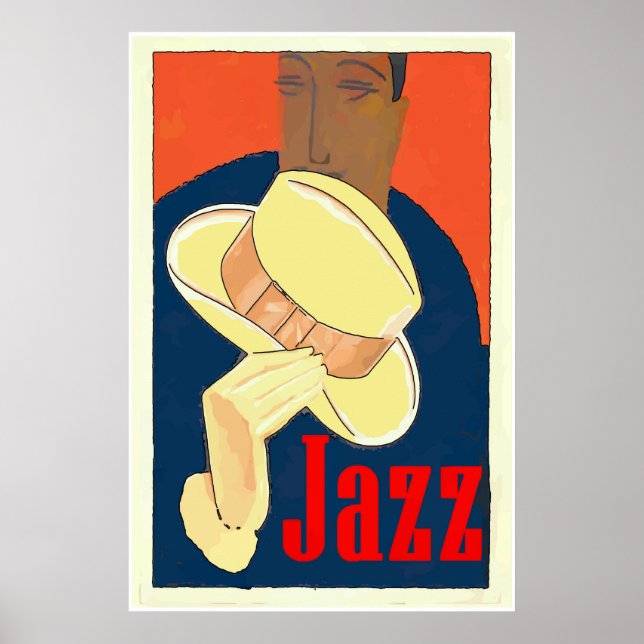 Jazz Man mit Gelbhut Poster (Vorne)