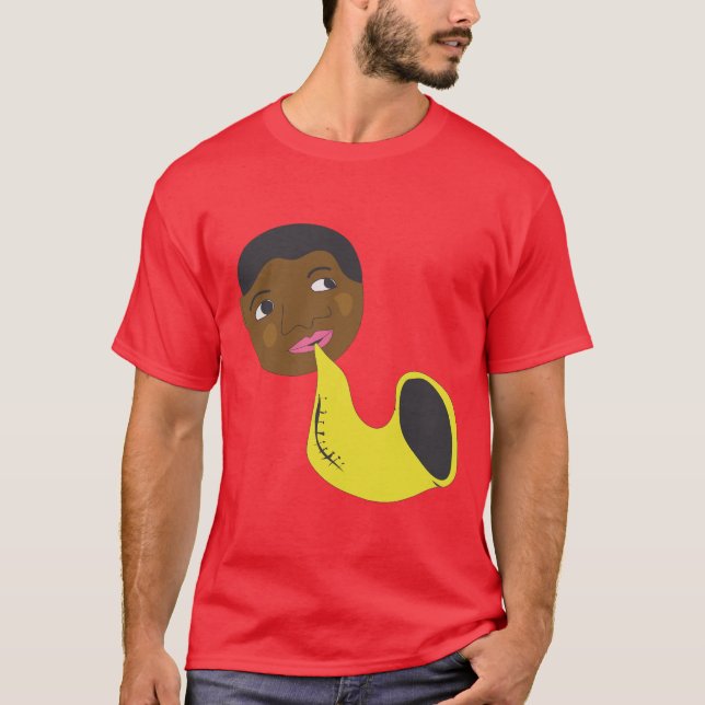 Jazz-Mann mit Saxophon T-Shirt (Vorderseite)