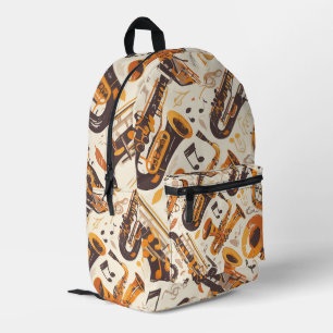Jazz Melody - Saxophone Musikmuster Bedruckter Rucksack