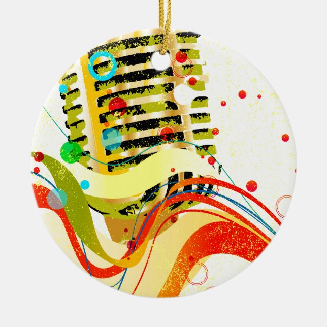 Jazz Microphone Poster Keramikornament (Vorne)