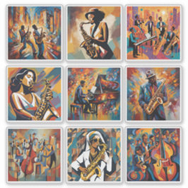 Jazz Music Art Sticker Collection