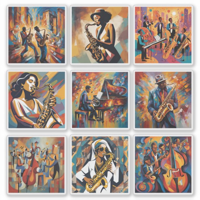 Jazz Music Art Sticker Collection (Vorderseite)