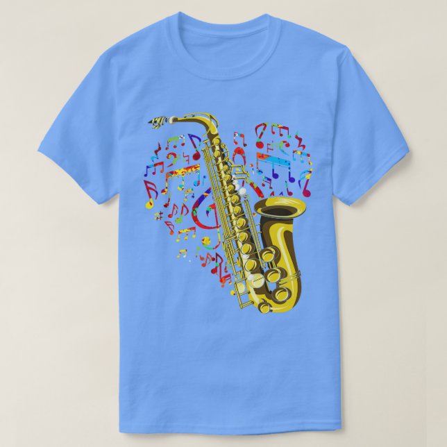 Jazz Music Liebe Saxophonist Musikinstrument Sax T-Shirt (Design vorne)