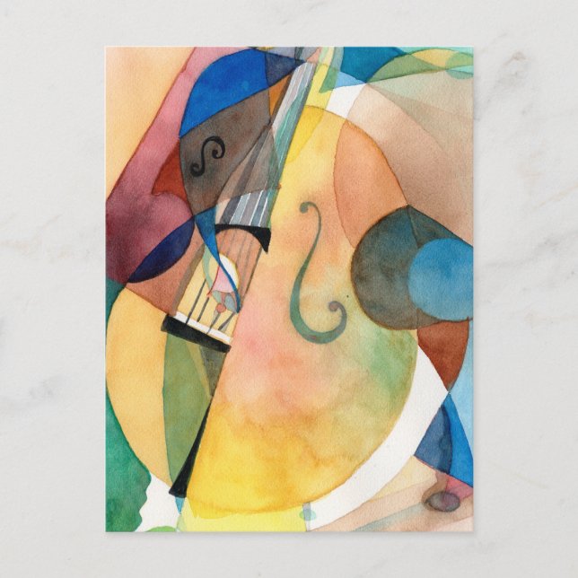 Jazz Music Painting "Bassline" Postkarte (Vorderseite)