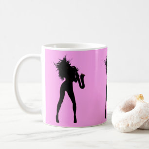 Jazz Music Saxo Girl Tasse Ihre Farbe - Text