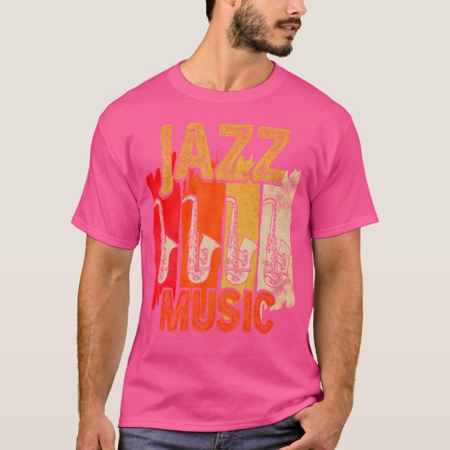 Jazz Music Saxophon T-Shirt (Vorderseite)