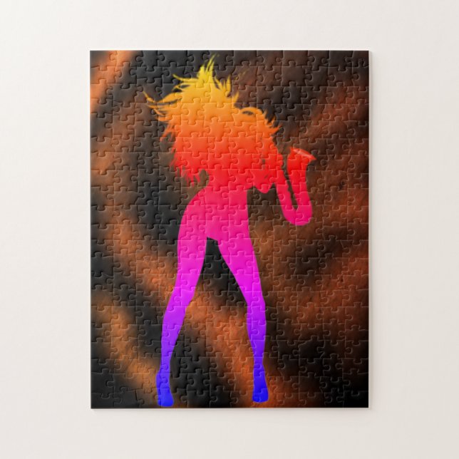 Jazz Music Saxophone Player Frau Puzzle Geschenk (Vertikal)