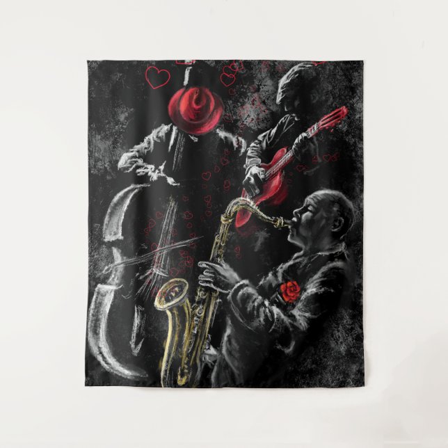 Jazz Music Tapestry Wandteppich (Vorderseite)