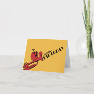 JAZZ MUSIC TRUMPET GLÜCKLICH GEBURTSTAG KARTE