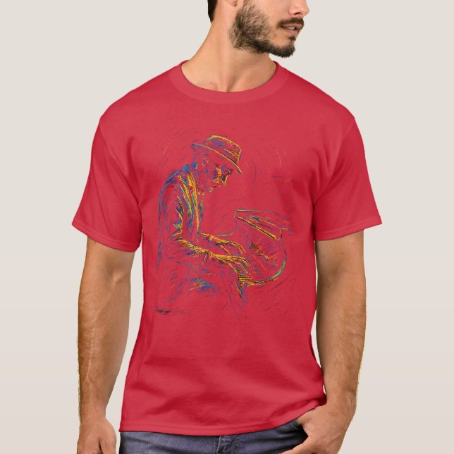Jazz Musician Piano Player Pianist Artistic Music  T-Shirt (Vorderseite)