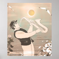 Jazz Musicians Retro Music Blues Vintag ART Paint
