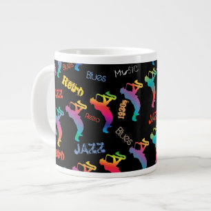Jazz Musicians Retro Music POP ART Jumbo-Tasse