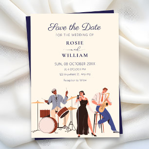 Jazz-Musik-Hochzeit Save The Date