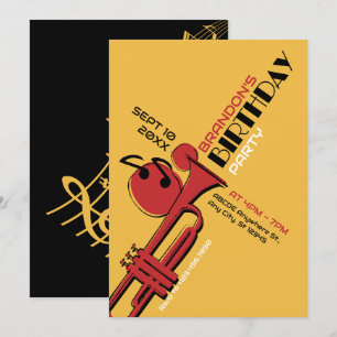 Jazz Musik Trompete Geburtstag Einladung